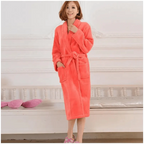 Unisex Comfortable Fleece Soft Bathrobes Elegant Sleepwear For Men And Women Winter Indoor Warm Bathrobe Stevvex