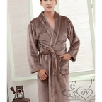 Unisex Comfortable Fleece Soft Bathrobes Elegant Sleepwear For Men And Women Winter Indoor Warm Bathrobe Stevvex