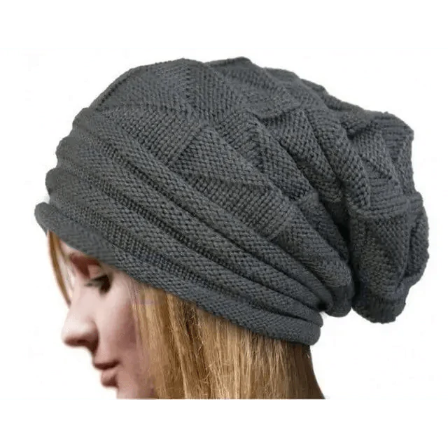 Unisex  Cute Oversized Winter Baggy Cool Caps Autumn Beanies For Men Women Classy Warm Cap For Cold Weather Stevvex