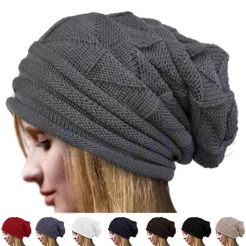 Unisex  Cute Oversized Winter Baggy Cool Caps Autumn Beanies For Men Women Classy Warm Cap For Cold Weather Stevvex