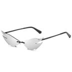 Unisex Elegant Diamond Shape Rimless Sunglasses Vintage Sun Glasses Cute Designs Excellent Gift For Summer