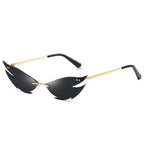 Unisex Elegant Diamond Shape Rimless Sunglasses Vintage Sun Glasses Cute Designs Excellent Gift For Summer