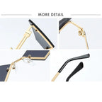 Unisex Elegant Diamond Shape Rimless Sunglasses Vintage Sun Glasses Cute Designs Excellent Gift For Summer