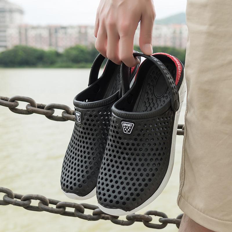Unisex Fashion Beach Sandals Thick Sole Slipper Waterproof Anti-Slip Sandals Flip Flops Summer Breathable Mesh Sandals Beach Footwear Anti-Slip Slippers Quick Drying Sandals Stevvex