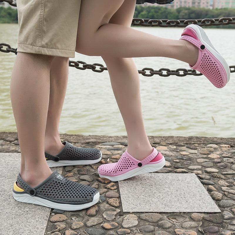 Unisex Fashion Beach Sandals Thick Sole Slipper Waterproof Anti-Slip Sandals Flip Flops Summer Breathable Mesh Sandals Beach Footwear Anti-Slip Slippers Quick Drying Sandals Stevvex