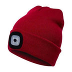 Unisex Fashion LED Light Knitted Hat For Men Women Trendy Elastic Beanie Cap Headlamp Winter Knit Lighted Headlight Headlamp Cap Stevvex