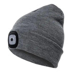 Unisex Fashion LED Light Knitted Hat For Men Women Trendy Elastic Beanie Cap Headlamp Winter Knit Lighted Headlight Headlamp Cap Stevvex