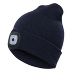 Unisex Fashion LED Light Knitted Hat For Men Women Trendy Elastic Beanie Cap Headlamp Winter Knit Lighted Headlight Headlamp Cap Stevvex