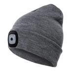 Unisex Fashion LED Light Knitted Hat For Men Women Trendy Elastic Beanie Cap Headlamp Winter Knit Lighted Headlight Headlamp Cap Stevvex