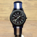 Unisex Fashion Nylon Fabric Kids Children Watch Sport Thin Students Canvas Quartz Dress Wristwatch Military Time Watch  Field Outdoor Sport Mens Wristwatch With Slip-Thru Nylon Band Stevvex