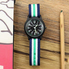 Unisex Fashion Nylon Fabric Kids Children Watch Sport Thin Students Canvas Quartz Dress Wristwatch Military Time Watch  Field Outdoor Sport Mens Wristwatch With Slip-Thru Nylon Band Stevvex