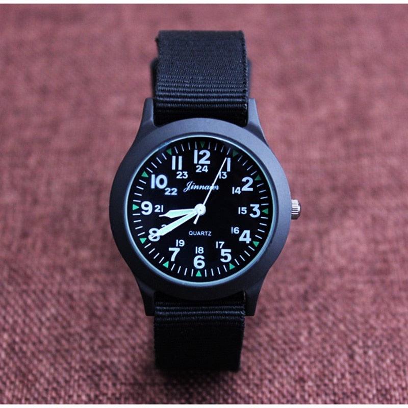 Unisex Fashion Nylon Fabric Kids Children Watch Sport Thin Students Canvas Quartz Dress Wristwatch Military Time Watch  Field Outdoor Sport Mens Wristwatch With Slip-Thru Nylon Band Stevvex