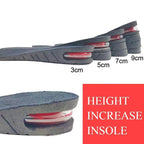 Unisex Height Increase Air Cushion 3-9cm Height Adjustable Cut Shoe Heel Insert Makes You Taller Foot Shoes Support
