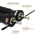 Unisex Jump Rope Speed Weighted Jump Ropes Adjustable Wire Skipping Rope Cable Ball Bearings Regular Rope With Extra Speed Cable Ball Bearings Anti-Slip Handle For Double Unders Outdoor Workout