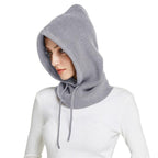 Unisex Knit Scarf Hood Hat Winter Women Cashmere Beanie Bonnet Lady Wool Neck Protect Balaclava Skellies Men Hooded Fashion Balaclava Shawl Women Winter Hat Soft Knitted Hooded Neck Collar Cap Beanie Hat Warm Scarf Unisex Bonnet Hooded Sc Stevvex