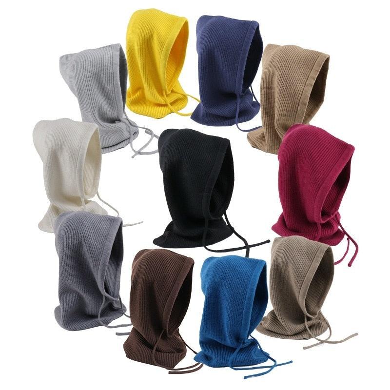 Unisex Knit Scarf Hood Hat Winter Women Cashmere Beanie Bonnet Lady Wool Neck Protect Balaclava Skellies Men Hooded Fashion Balaclava Shawl Women Winter Hat Soft Knitted Hooded Neck Collar Cap Beanie Hat Warm Scarf Unisex Bonnet Hooded Sc Stevvex