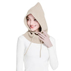 Unisex Knit Scarf Hood Hat Winter Women Cashmere Beanie Bonnet Lady Wool Neck Protect Balaclava Skellies Men Hooded Fashion Balaclava Shawl Women Winter Hat Soft Knitted Hooded Neck Collar Cap Beanie Hat Warm Scarf Unisex Bonnet Hooded Sc Stevvex