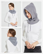 Unisex Knit Scarf Hood Hat Winter Women Cashmere Beanie Bonnet Lady Wool Neck Protect Balaclava Skellies Men Hooded Fashion Balaclava Shawl Women Winter Hat Soft Knitted Hooded Neck Collar Cap Beanie Hat Warm Scarf Unisex Bonnet Hooded Sc Stevvex