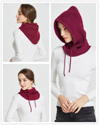 Unisex Knit Scarf Hood Hat Winter Women Cashmere Beanie Bonnet Lady Wool Neck Protect Balaclava Skellies Men Hooded Fashion Balaclava Shawl Women Winter Hat Soft Knitted Hooded Neck Collar Cap Beanie Hat Warm Scarf Unisex Bonnet Hooded Sc Stevvex