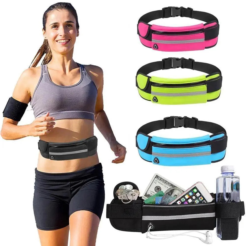 Unisex Lightweight Sport Pouch Classic Ultra-Thin Waterproof Mini Fanny Pack Unique Design Runners  Jogging Pocket Belt Stevvex