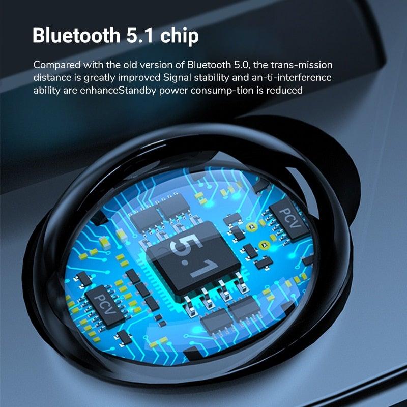 Unisex Lightweight Wireless Headphones Bluetooth 5.1 Headphones Waterproof Sport Earphone Headset Bluetooth Earpiece Sports Headphones Wireless Wearable Music Player Sweatproof Workout Portable Headphones LED Smart Screen Display Design Stevvex