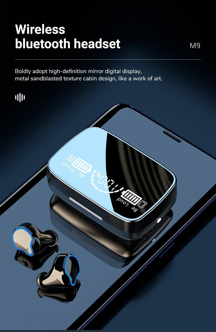 Unisex Lightweight Wireless Headphones Bluetooth 5.1 Headphones Waterproof Sport Earphone Headset Bluetooth Earpiece Sports Headphones Wireless Wearable Music Player Sweatproof Workout Portable Headphones LED Smart Screen Display Design Stevvex