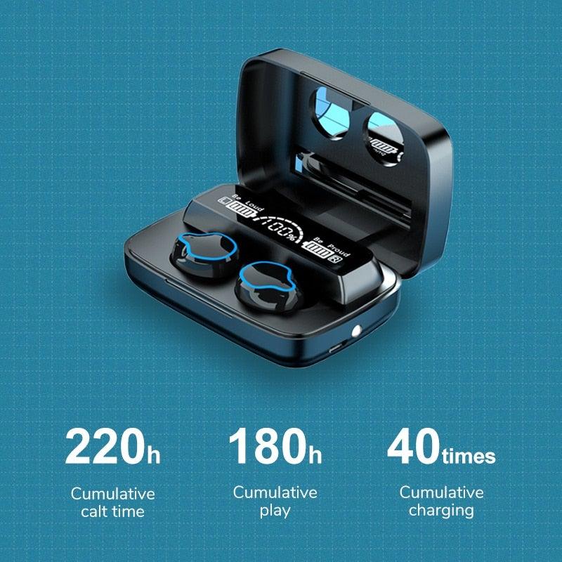 Unisex Lightweight Wireless Headphones Bluetooth 5.1 Headphones Waterproof Sport Earphone Headset Bluetooth Earpiece Sports Headphones Wireless Wearable Music Player Sweatproof Workout Portable Headphones LED Smart Screen Display Design Stevvex