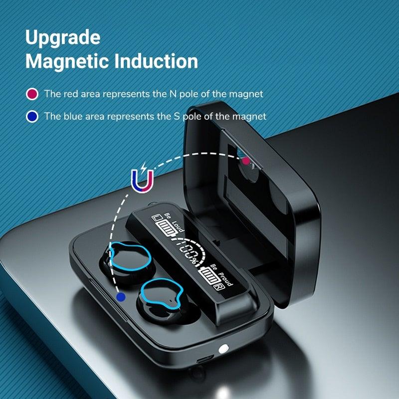 Unisex Lightweight Wireless Headphones Bluetooth 5.1 Headphones Waterproof Sport Earphone Headset Bluetooth Earpiece Sports Headphones Wireless Wearable Music Player Sweatproof Workout Portable Headphones LED Smart Screen Display Design Stevvex