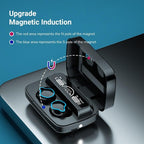 Unisex Lightweight Wireless Headphones Bluetooth 5.1 Headphones Waterproof Sport Earphone Headset Bluetooth Earpiece Sports Headphones Wireless Wearable Music Player Sweatproof Workout Portable Headphones LED Smart Screen Display Design Stevvex
