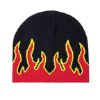Unisex Modern Fire Design Soft Warm Beanies Comfortable Winter One Size Caps For Men And Women Stevvex