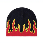 Unisex Modern Fire Design Soft Warm Beanies Comfortable Winter One Size Caps For Men And Women Stevvex