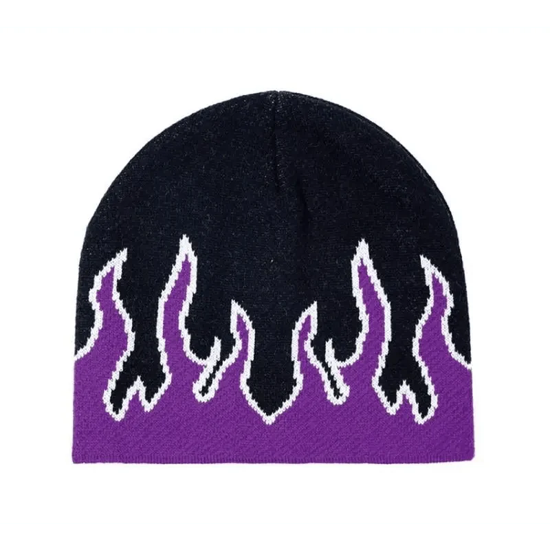 Unisex Modern Fire Design Soft Warm Beanies Comfortable Winter One Size Caps For Men And Women Stevvex