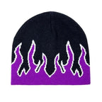 Unisex Modern Fire Design Soft Warm Beanies Comfortable Winter One Size Caps For Men And Women Stevvex