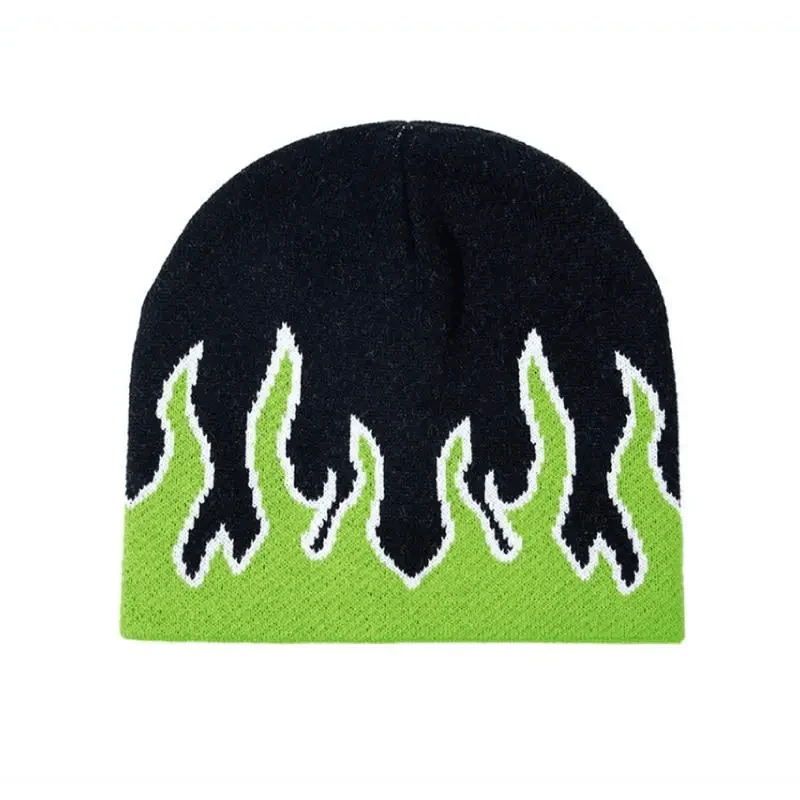 Unisex Modern Fire Design Soft Warm Beanies Comfortable Winter One Size Caps For Men And Women Stevvex