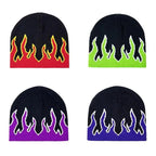 Unisex Modern Fire Design Soft Warm Beanies Comfortable Winter One Size Caps For Men And Women Stevvex