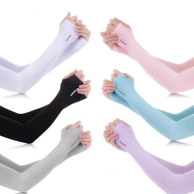 Unisex One Size Compression Cooling Sleeves UV Sun Protection Cooling Arm Sleeves With Thumb Hole Compression Sports Tattoo Cover Up Sleeve For Sports Long Arm Cover Anti-Slip Warmers Outdoor Sports Sunblock Cover Stevvex