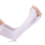 Unisex One Size Compression Cooling Sleeves UV Sun Protection Cooling Arm Sleeves With Thumb Hole Compression Sports Tattoo Cover Up Sleeve For Sports Long Arm Cover Anti-Slip Warmers Outdoor Sports Sunblock Cover Stevvex