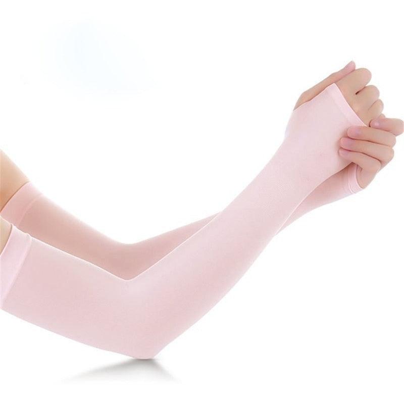 Unisex One Size Compression Cooling Sleeves UV Sun Protection Cooling Arm Sleeves With Thumb Hole Compression Sports Tattoo Cover Up Sleeve For Sports Long Arm Cover Anti-Slip Warmers Outdoor Sports Sunblock Cover Stevvex