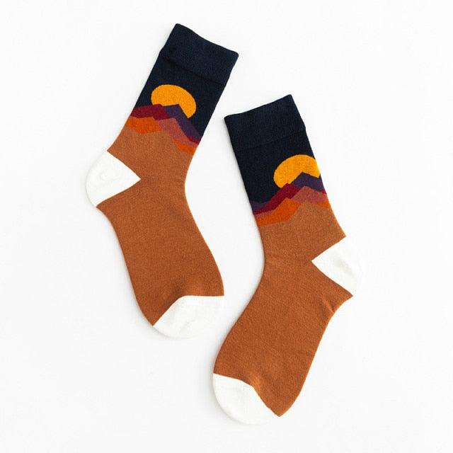 Unisex Painting Style Crew Socks Women Streetwear Skateboard Sport Cycling Designer Socks For Men And Women