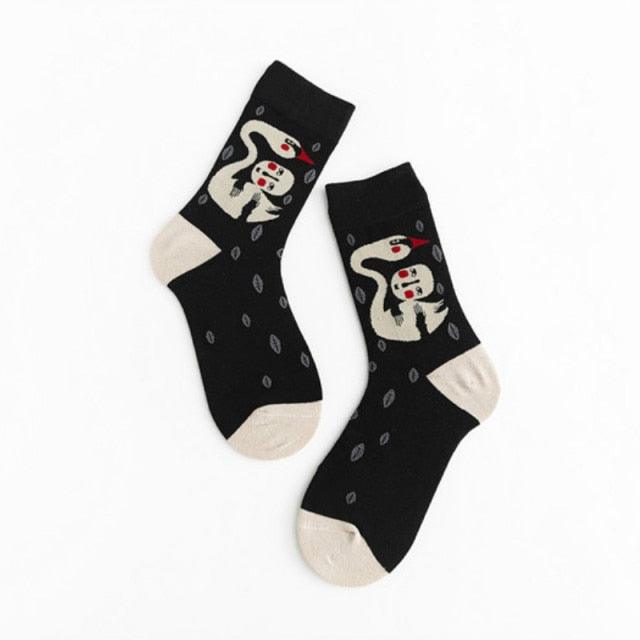 Unisex Painting Style Crew Socks Women Streetwear Skateboard Sport Cycling Designer Socks For Men And Women
