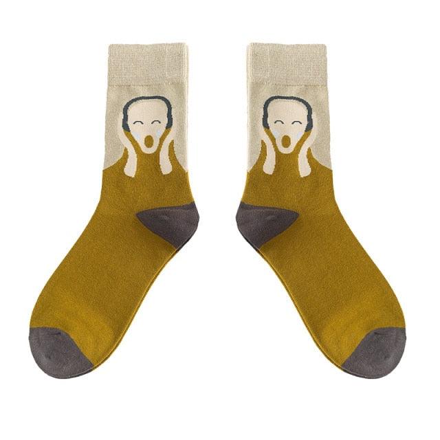 Unisex Painting Style Crew Socks Women Streetwear Skateboard Sport Cycling Designer Socks For Men And Women