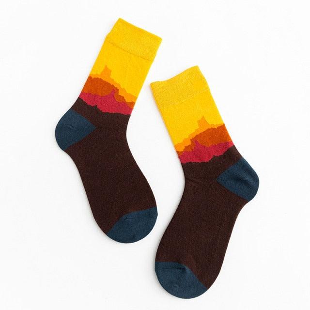 Unisex Painting Style Crew Socks Women Streetwear Skateboard Sport Cycling Designer Socks For Men And Women