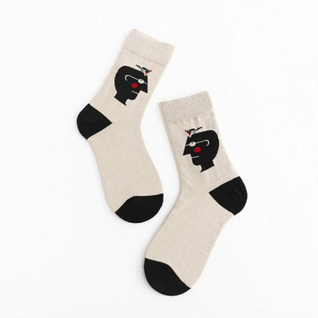 Unisex Painting Style Crew Socks Women Streetwear Skateboard Sport Cycling Designer Socks For Men And Women