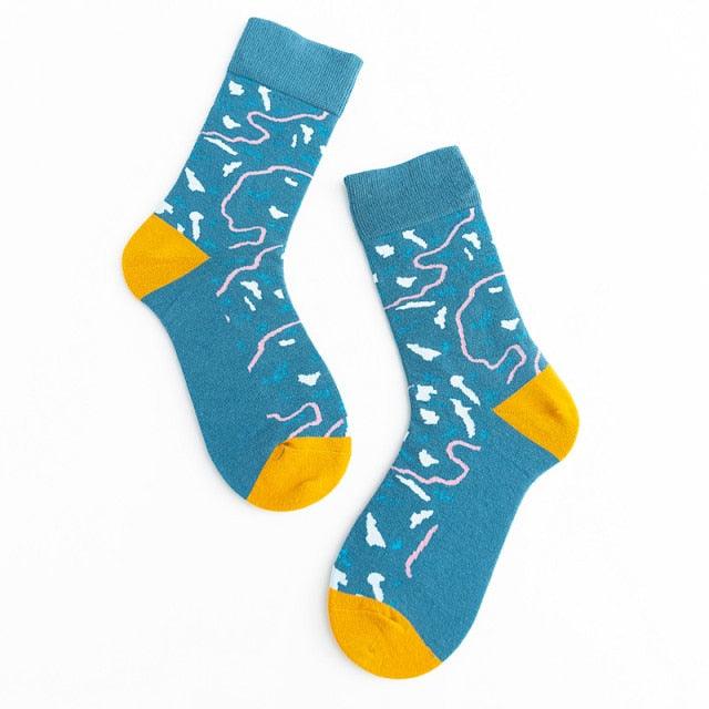 Unisex Painting Style Crew Socks Women Streetwear Skateboard Sport Cycling Designer Socks For Men And Women