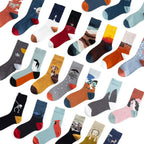 Unisex Painting Style Crew Socks Women Streetwear Skateboard Sport Cycling Designer Socks For Men And Women