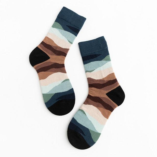 Unisex Painting Style Crew Socks Women Streetwear Skateboard Sport Cycling Designer Socks For Men And Women