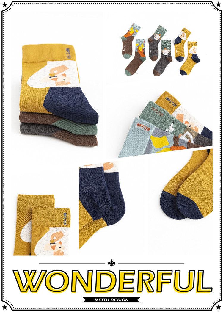 Unisex Painting Style Crew Socks Women Streetwear Skateboard Sport Cycling Designer Socks For Men And Women
