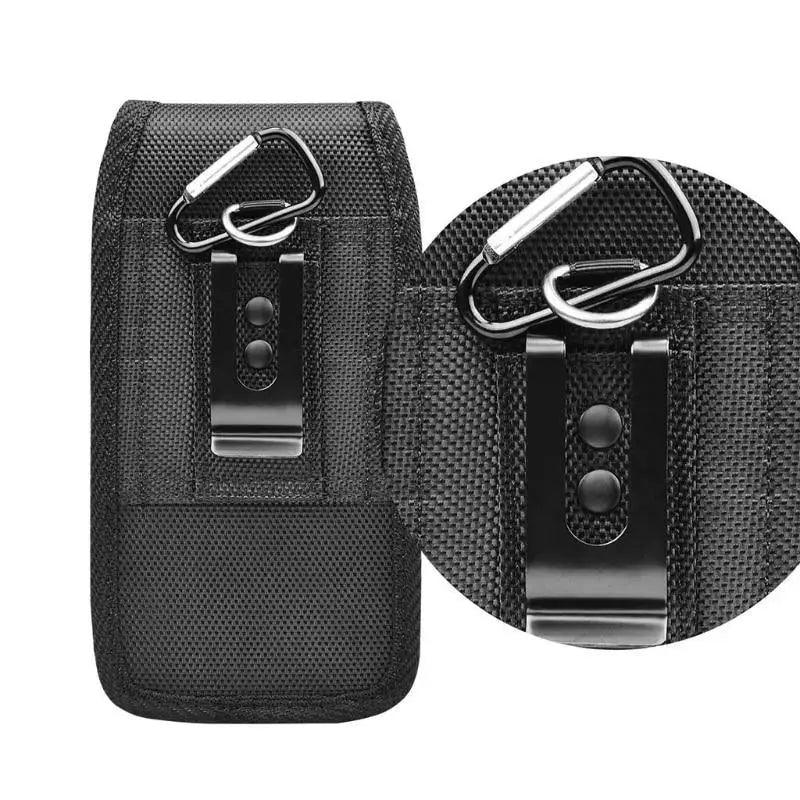 Unisex Simple Black Design Men Small Cell Phone Holster Storage Waist Fanny Pack Zipper Storage Credit Card Holder Stevvex