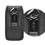 Unisex Simple Black Design Men Small Cell Phone Holster Storage Waist Fanny Pack Zipper Storage Credit Card Holder Stevvex