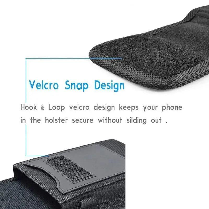 Unisex Simple Black Design Men Small Cell Phone Holster Storage Waist Fanny Pack Zipper Storage Credit Card Holder Stevvex